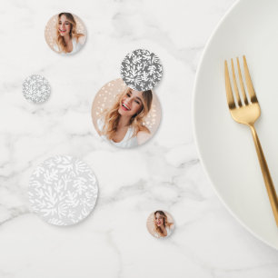 Modern Personalised Photo 16th Birthday Floral Confetti