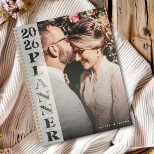 Modern Personalised Photo 2026 White Overlay Planner