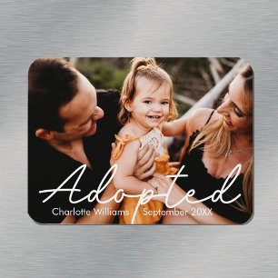 Modern Personalised Photo Adoption Announcement Magnet