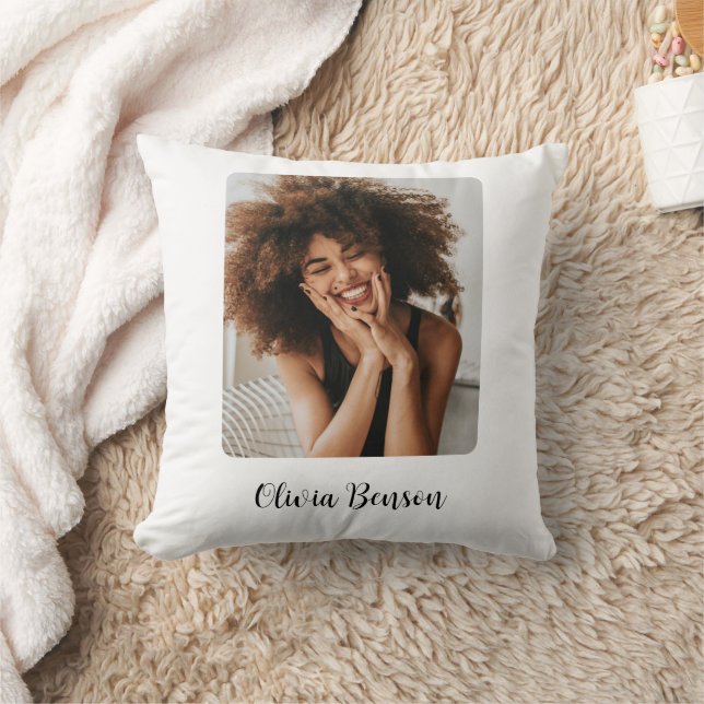 Modern Personalised Photo and Name Create your own Cushion (Blanket)