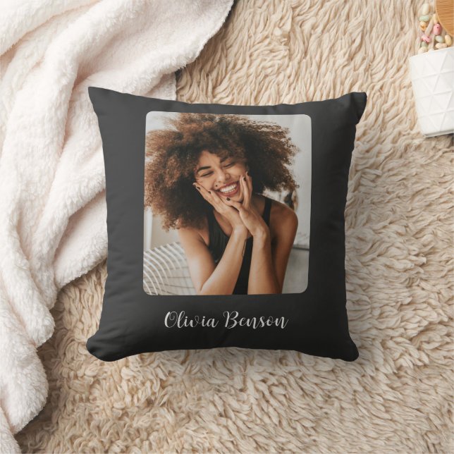 Modern Personalised Photo and Name Create your own Cushion (Blanket)