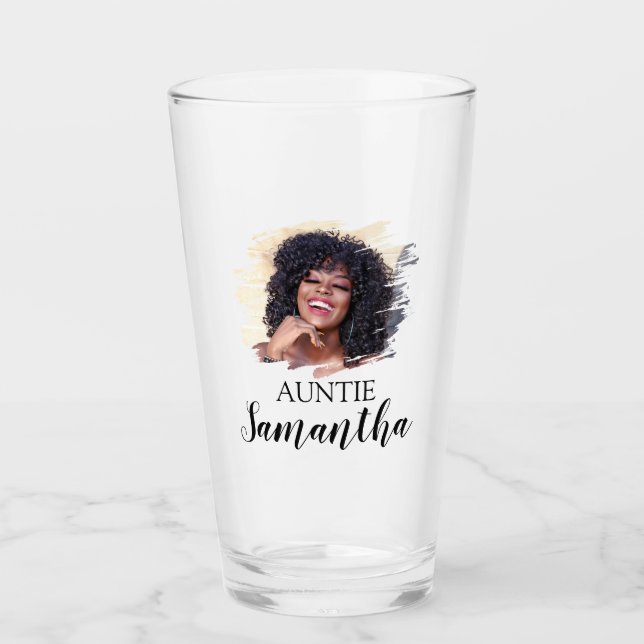 Modern Personalised Photo Auntie Glass (Front)