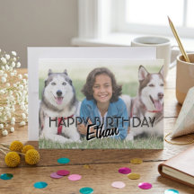 Modern Personalised Photo Birthday Card Custom
