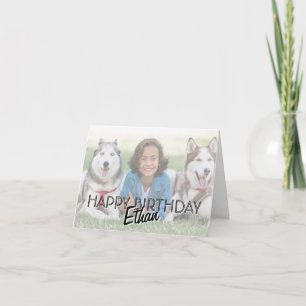 Modern Personalised Photo Birthday Card Custom