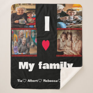 Modern Personalised Photo Collag Sherpa Blanket