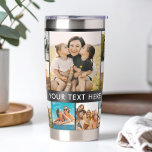 Modern Personalised Photo Collage Insulated Tumbler<br><div class="desc">Create your own personalised tumbler featuring 15 of your favourite pictures in a photo collage grid alongside custom text.</div>