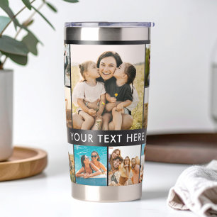 Modern Personalised Photo Collage Insulated Tumbler