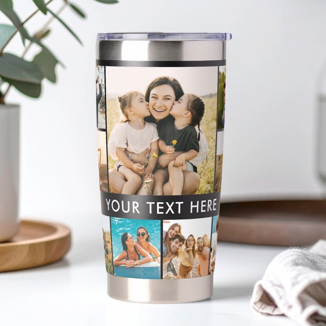 Modern Personalised Photo Collage Insulated Tumbler (Creator Uploaded)