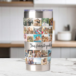 Modern Personalised Photo Collage Insulated Tumbler