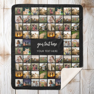 Modern Personalised Photo Collage Sherpa Blanket