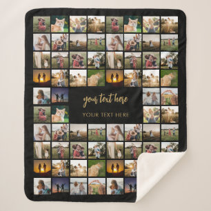 Modern Personalised Photo Collage Sherpa Blanket