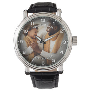 Modern Personalised Photo & Custom Text Men's Watch