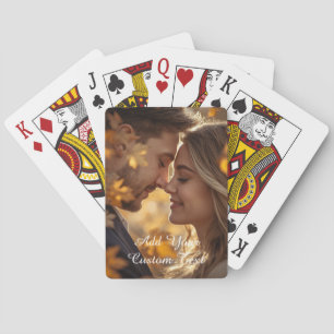 Modern Personalised Photo & Custom Text Playing Cards