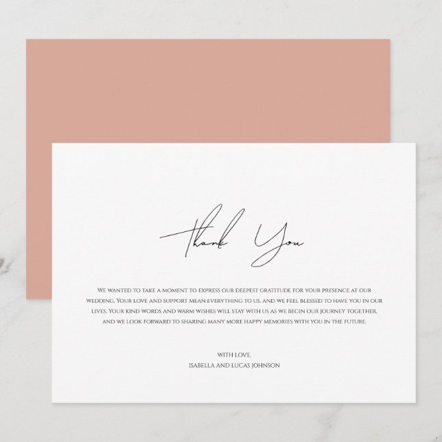 Modern Personalised Photo Flat Thank You Card (Front/Back)