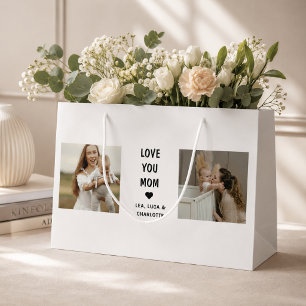 Modern Personalised Photo Gift for Mum Large Gift Bag