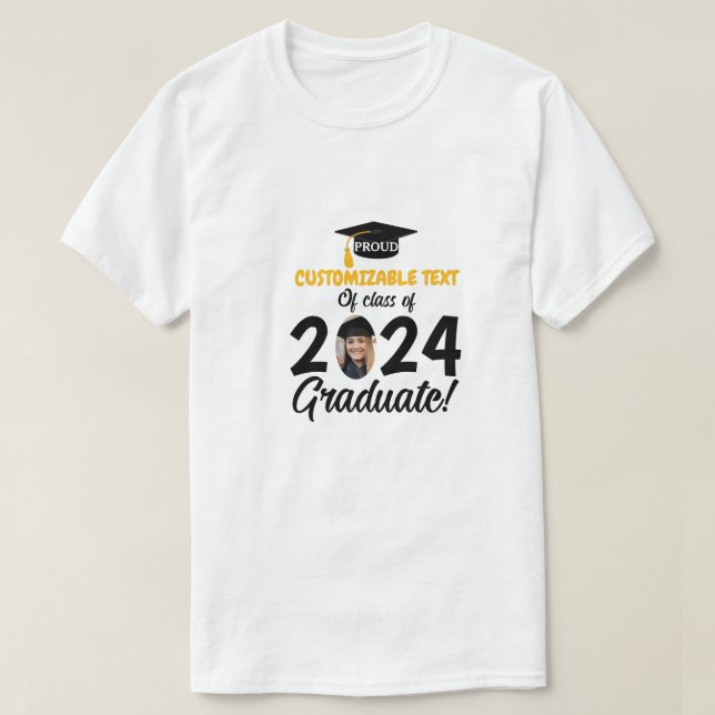 Modern Personalised photo Graduation Family   T-Shirt (Design Front)