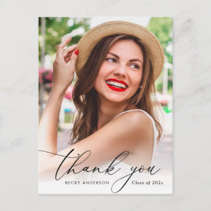 Modern personalised photo graduation thank you postcard