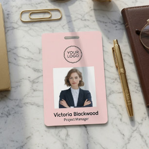 Modern Personalised Photo ID Badge with Logo