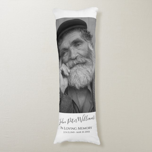 Modern Personalised Photo Memorial Body Cushion (Front Vertical)