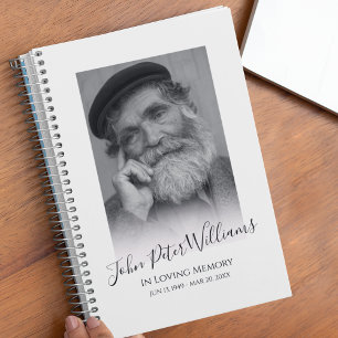 Modern Personalised Photo Memorial Guest Notebook