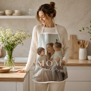 Modern Personalised Photo MOM Apron