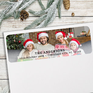 Modern Personalised Photo Return Address Label