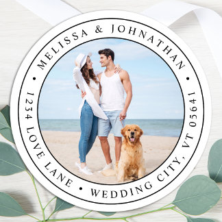 Modern Personalised Photo Return Address Label