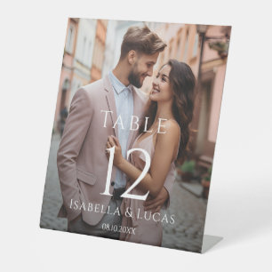 Modern Personalised Photo Table Number Pedestal Sign