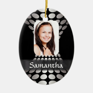 Modern personalised photo template ceramic ornament