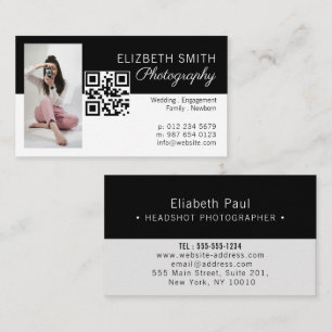 Modern personalised photo trendy photographer business card