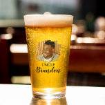 Modern Personalised Photo Uncle Glass<br><div class="desc">Fun personalised glass tumbler features a scratched effect photo,  'UNCLE',  and your name. This minimal design makes the perfect gift for graduations,  birthdays and christmas. Easy to personalise and you can change the font style,  size and colour by clicking on the link after personalising.</div>