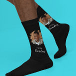 Modern Personalised Photo Uncle Socks<br><div class="desc">Fun personalised socks! Featuring a scratched effect photo,  'UNCLE',  and your name. This minimal design makes the perfect gift for graduations,  birthdays and christmas. Easy to personalise and you can change the font style,  size and colour by clicking on the link after personalising.</div>