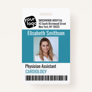    Modern Personalised Physician Assistant ID Card ID Badge