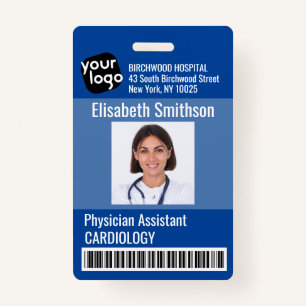    Modern Personalised Physician Assistant ID Card ID Badge