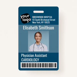    Modern Personalised Physician Assistant ID Card ID Badge