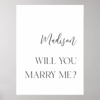 Modern Personalised Proposal Sign Poster
