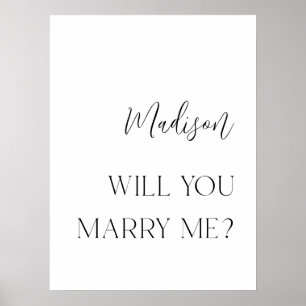 Modern Personalised Proposal Sign Poster