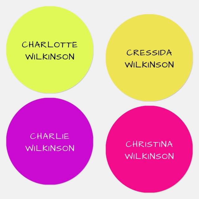 Modern Personalised Purple Pink Yellow Name (Group)