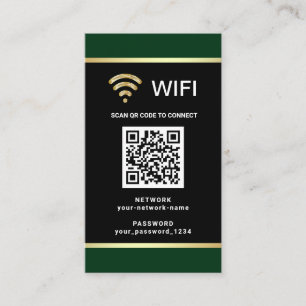 Modern Personalised QR Code Wifi Network Password Business Card