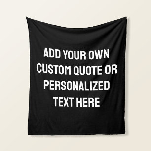 Modern Personalised Quote Fleece Blanket