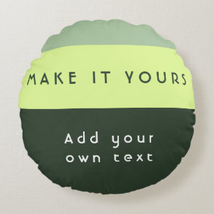 Modern Personalised Quote Print Round Cushion