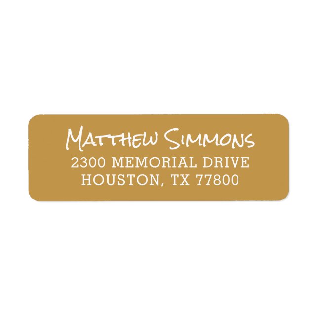 Modern Personalised Return Address Label (Front)