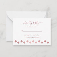 Modern Personalised Rose Gold Dog Pet Wedding RSVP