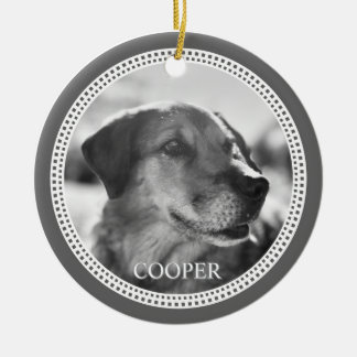 Modern Personalised Round Pet Name Ornament