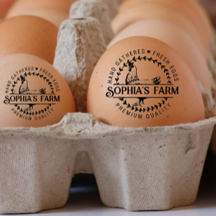 Modern Personalised Rustic Farm Fresh Owner Name Rubber Stamp
