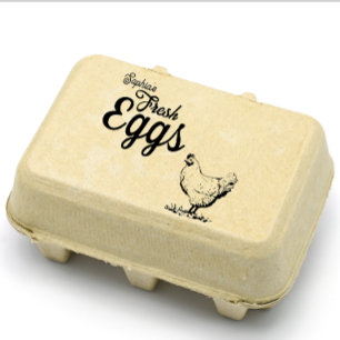Modern Personalised Rustic Farm Name Egg Lovers Rubber Stamp