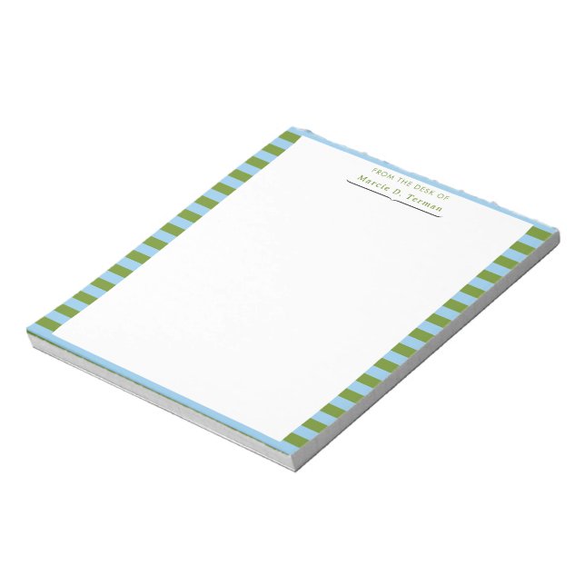 Modern Personalised Script Notepad Striped Accent (Rotated)