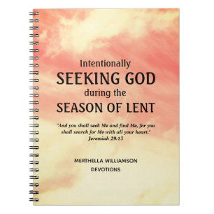 Modern Personalised SEEKING GOD Easter Lenten Notebook