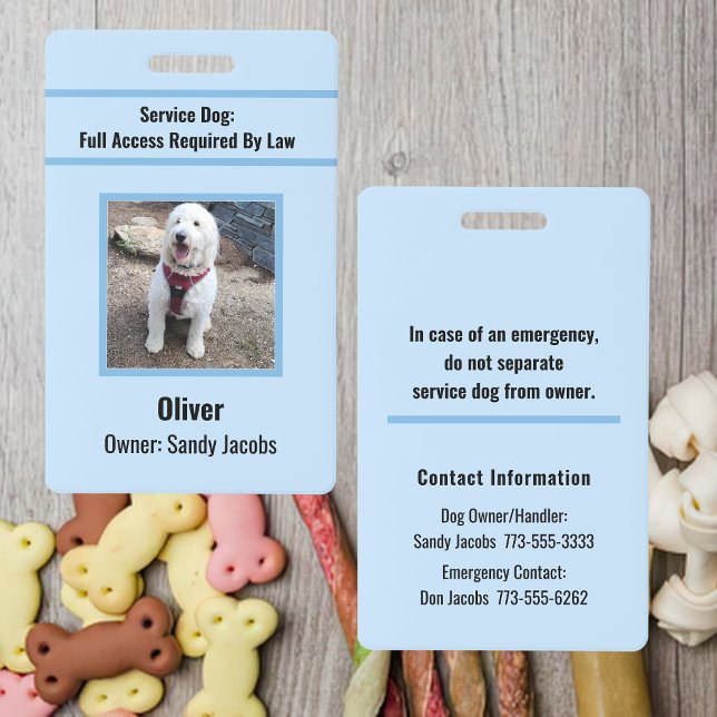 Modern Personalised Service Dog Photo ID Blue Badge (Creator Uploaded)