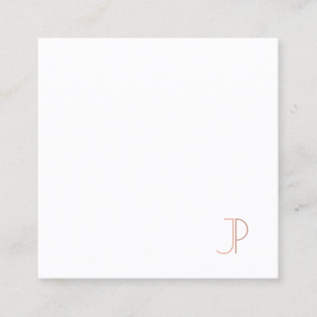 Modern Personalised Simple Template Luxury Elegant Square Business Card (Front)
